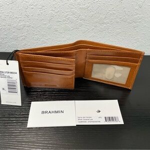 Brahmin Men’s Bifold CARAMEL LYLA Leather Wallet NWT